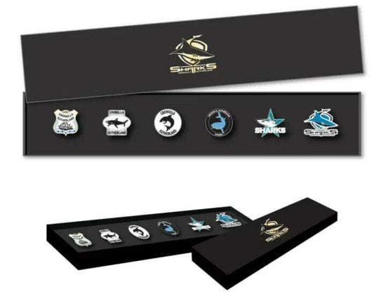 NRL Evolution Pin Set - History Logos - Cronulla Sharks