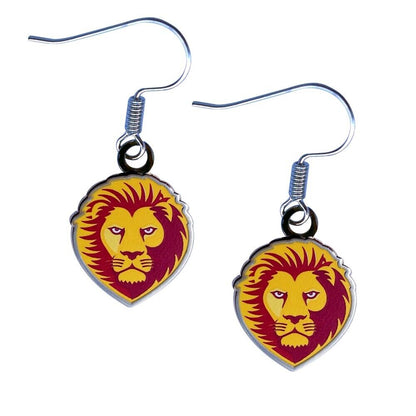 AFL Logo Metal Earrings - Brisbane Lions - Surgical Steel - Drop Earrings