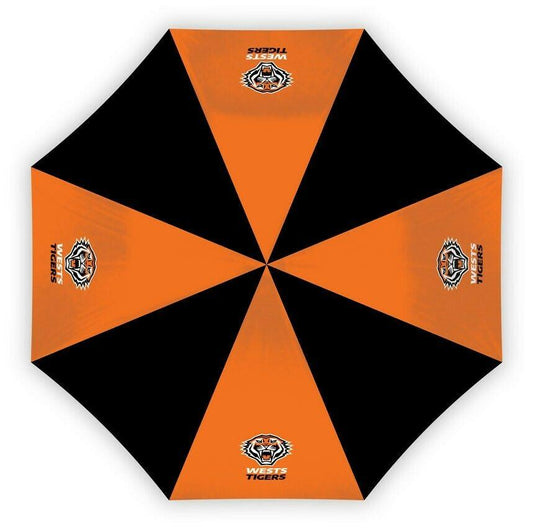 NRL Compact Umbrella - West Tigers - Rain - Glovebox - 60cm Length W17cm