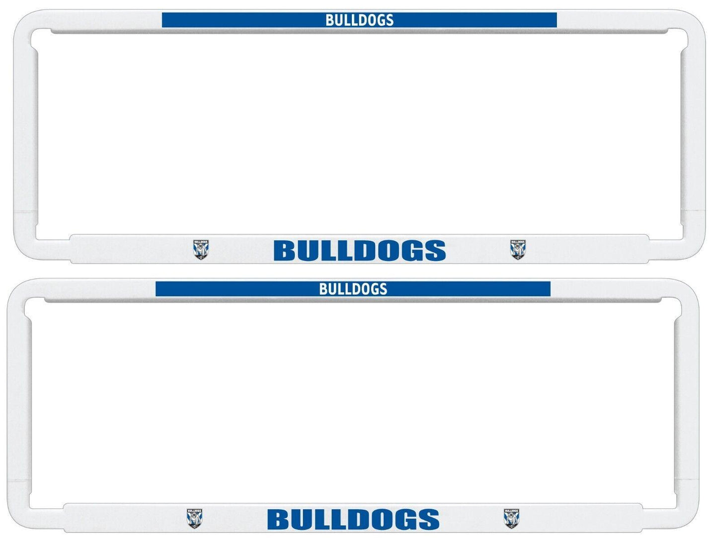 NRL Car Number Plate Frame - Set Of Two - Canterbury Bulldogs - Front/Back