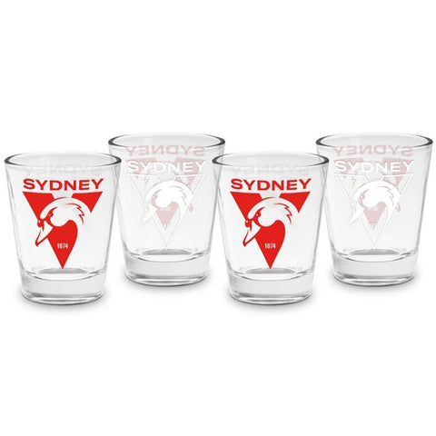 AFL Shot Glass Set of 4 - Sydney Swans  - 50ml