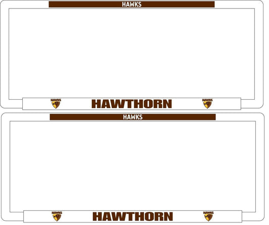 AFL Car Number Plate Frame Set Of Two - Hawthorn Hawks - Front/Back