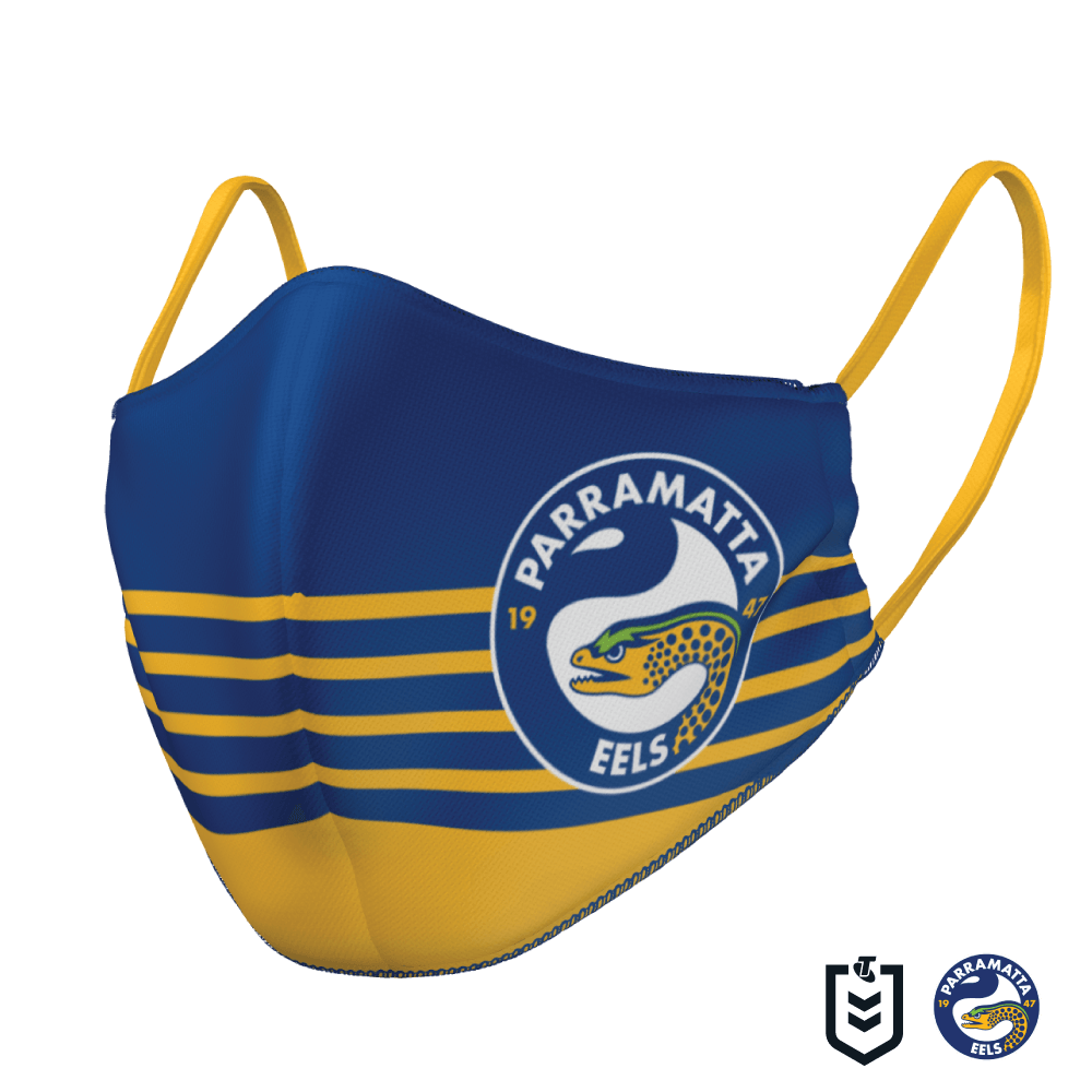 NRL Face Mask - Eels - Reversible - Washable - Adult Large