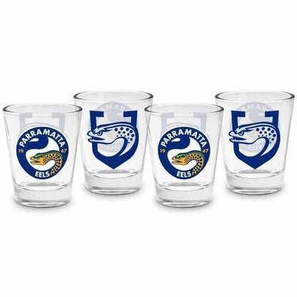 NRL Shot Glass Set of 4 - Paramatta Eels - 50ml