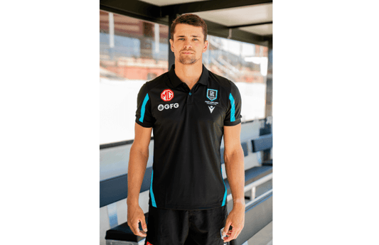 AFL 2023 Travel Polo Shirt - Port Adelaide Power - Adult - T-Shirt - MACRON