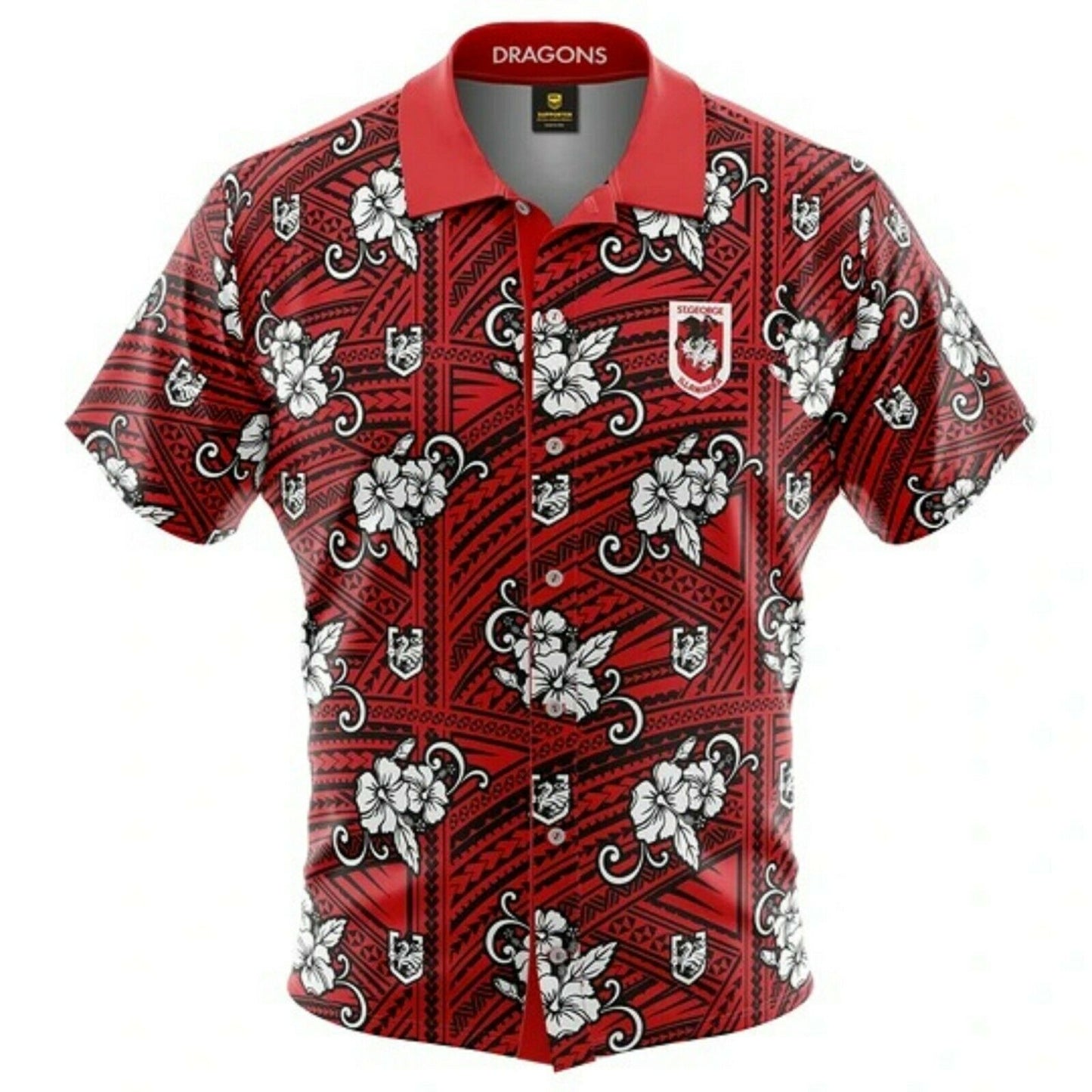 NRL 2021 Tribal Hawaiian Polo - St George Illawarra Dragons - Rugby League