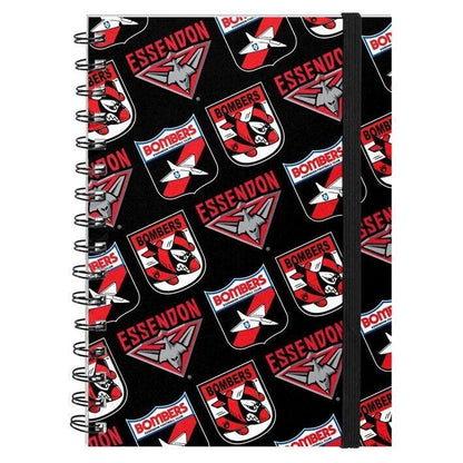 AFL Hard Cover Notebook - Essendon Bombers - A5 60 Page Pad