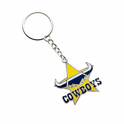 NRL Logo Metal Key Ring  - North Queensland Cowboys - Keyring - TROFE