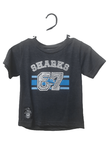 NRL Kids Cotton Tee - Cronulla Sharks - Infant - Youth - GREY