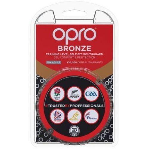 OPRO BRONZE Self-Fit Mouthguard - ADULT - Age 10+ - Black