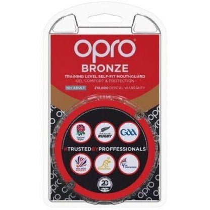 OPRO BRONZE Self-Fit Mouthguard - ADULT - Age 10+ - Black