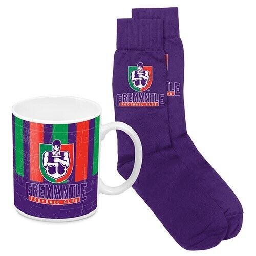 AFL Heritage Coffee Mug & Sock Pack - Fremantle Dockers - Gift Boxed