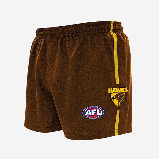 AFL Home Baggy Shorts - Hawthorn Hawks - Adult - Supporter - Burley Sekem