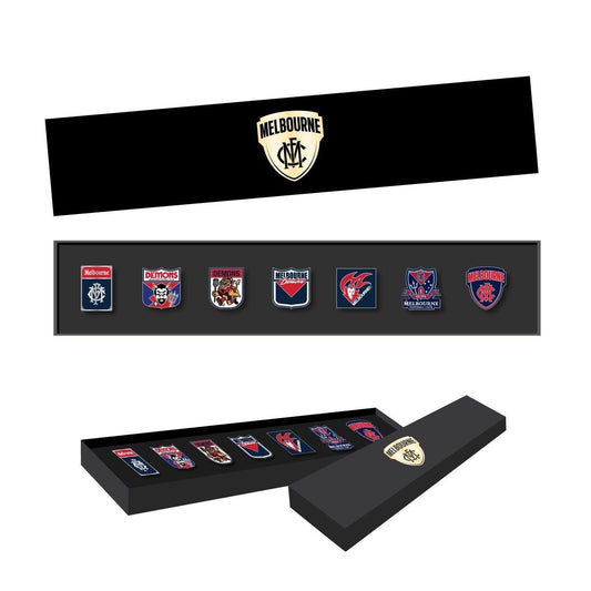 AFL Evolution Pin Set - History Logos - Melbourne Demons