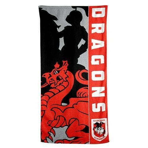 NRL Team Supporter Beach Bath Gym Towel - St George Illawarra Dragons