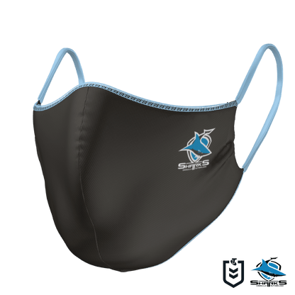 NRL Face Mask - Sharks - Reversible - Washable - Adult Large