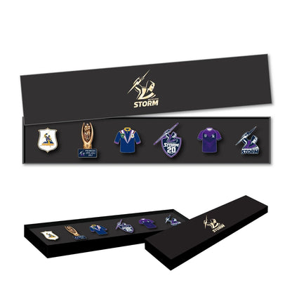 NRL Evolution Pin Set - History Logos - Melbourne Storm