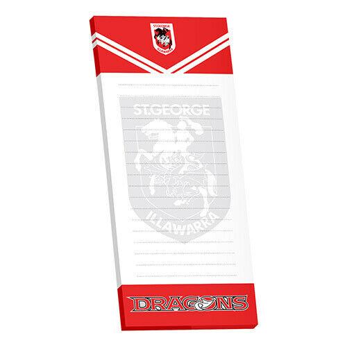 NRL Shopping List Note Pad - St George Illawarra Dragons -