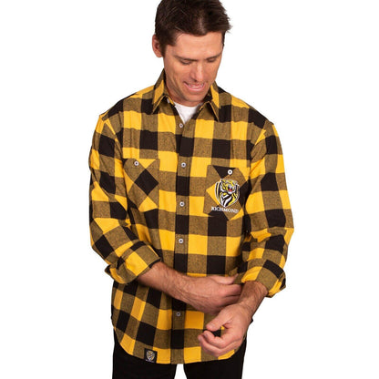 AFL Lumberjack Flannel Polo - Richmond Tigers - Flanno Shirt - Flannelette