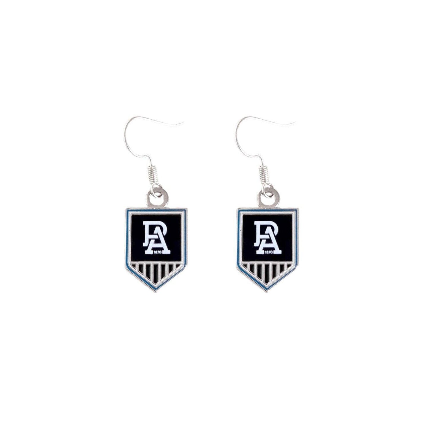 AFL Logo Metal Earrings - Port Adelaide Power - Surgical Steel - Drop Earrings