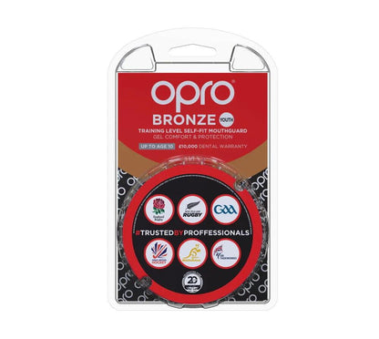 OPRO BRONZE Self-Fit Mouthguard - YOUTH - Up to Age 10 - Black