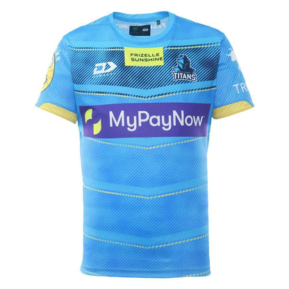 NRL 2023 Training Tee Shirt - Gold Coast Titans - Adult - CYAN - DYNASTY