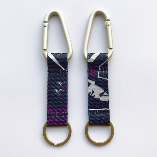 NRL Carabiner Key Ring - Melbourne Storm - Keyring - Clip and Ring