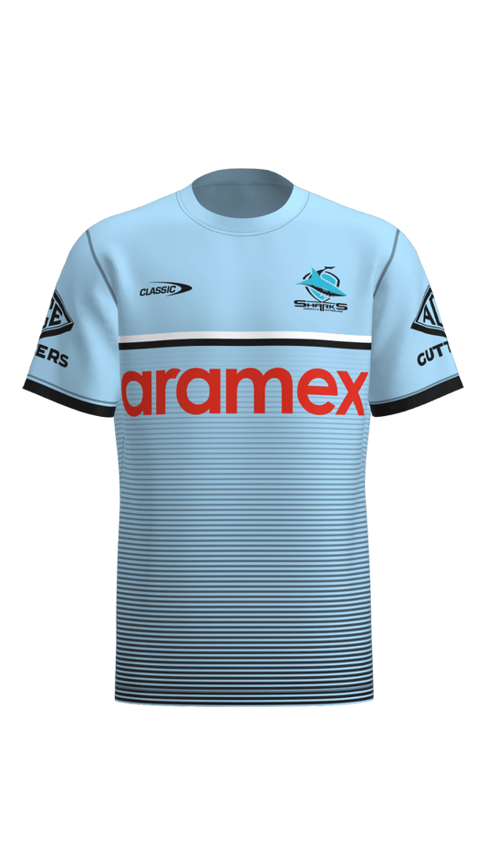 NRL 2023 Training Tee - Cronulla Sharks - Blue - Rugby League - CLASSIC