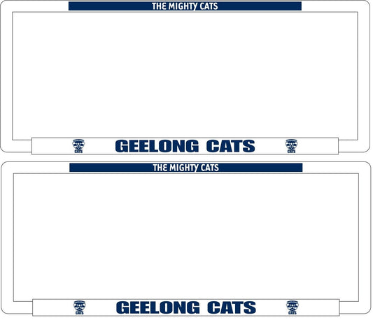 AFL Car Number Plate Frame Set Of Two - Geelong Cats - Front/Back