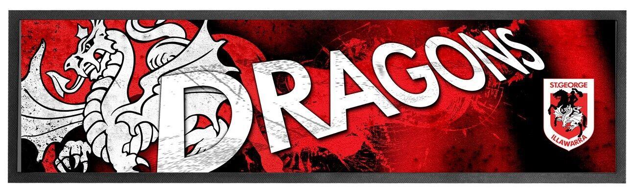 NRL Logo Bar Runner - St George Illawarra Dragons - Bar Mat - 25cm x 90cm