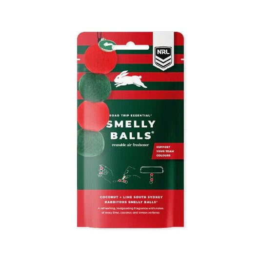 NRL Smelly Balls Set - South Sydney Rabbitohs - Re-useable Car Air Freshener