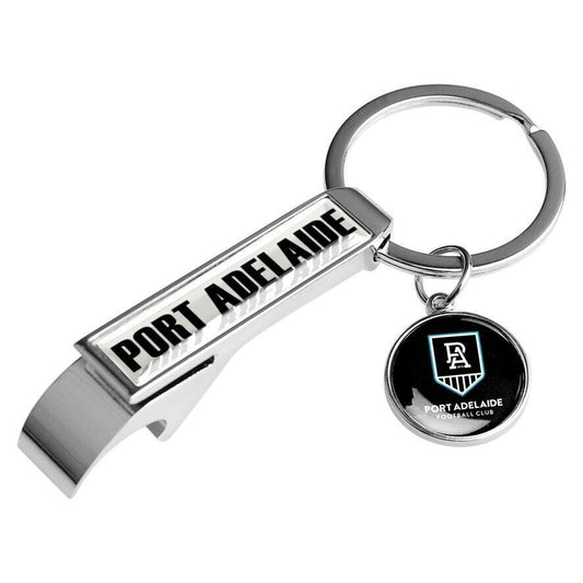 AFL Bottle Opener Key Ring - Port Adelaide Power - Metal Keyring