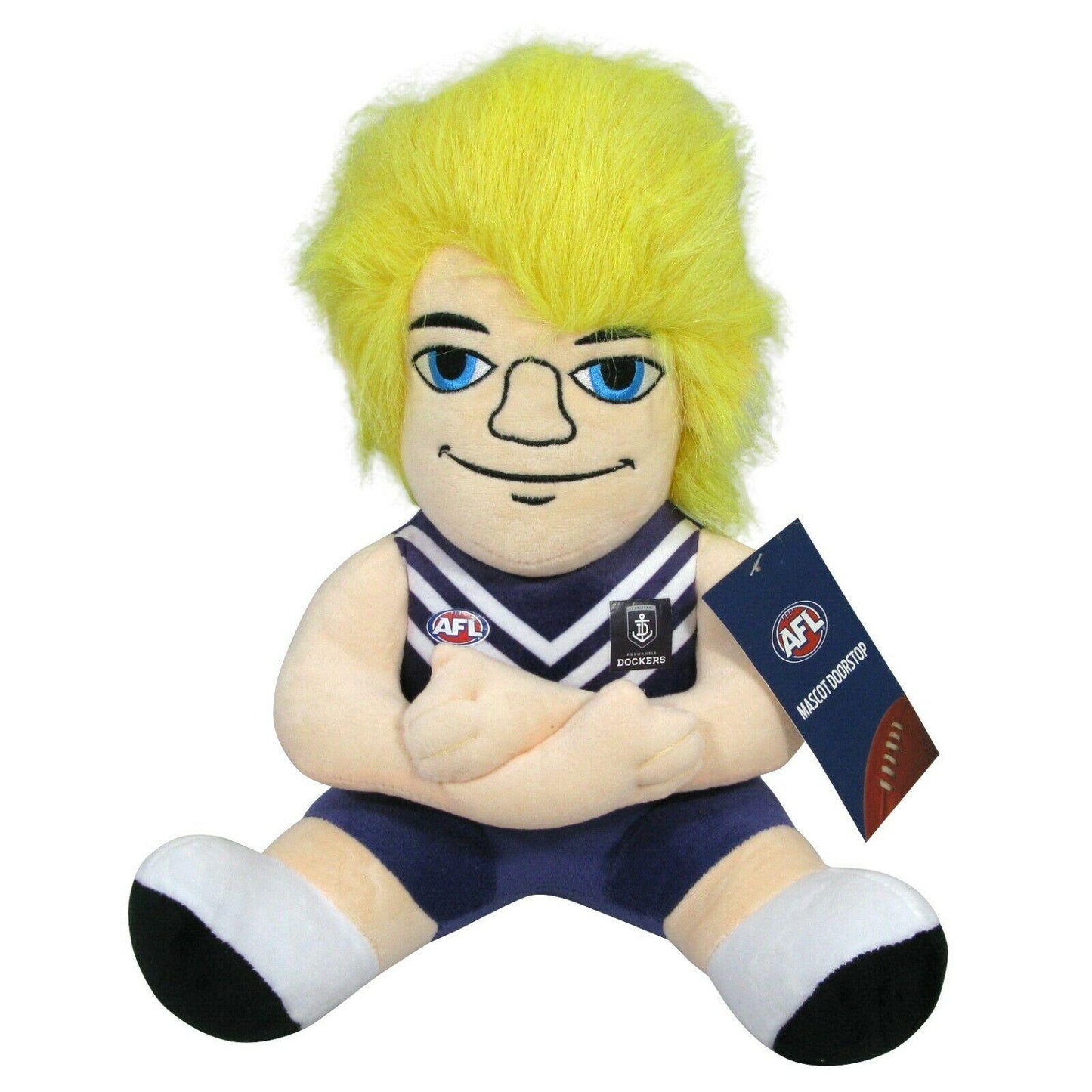 AFL Fremantle Dockers - Mascot Door Stop - Plush Door Weight - 28cm Tall