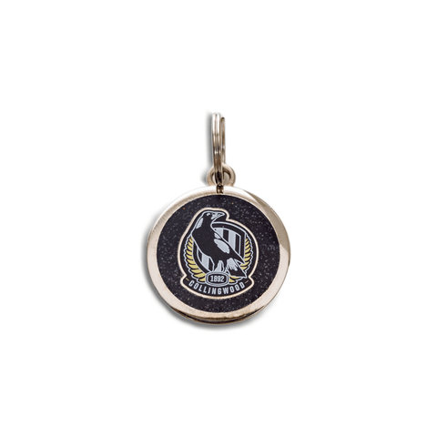 AFL Pet ID Tag - Collingwood Magpies - Engravable - 25mm diameter