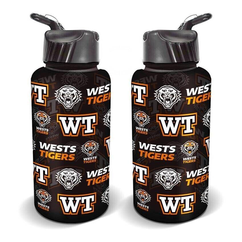 NRL Flip Drink Bottle 1L - West Tigers - BPA Free - Water Bottle