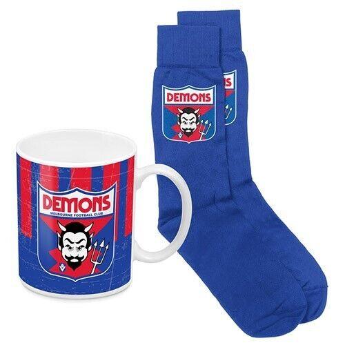 AFL Heritage Coffee Mug & Sock Pack - Melbourne Demons - Gift Boxed