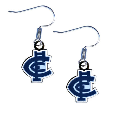 AFL Logo Metal Earrings - Carlton Blues - Surgical Steel - Drop Earrings