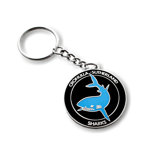 NRL Heritage Metal Key Ring  - Cronulla Sharks - Logo Keyring - Rugby League