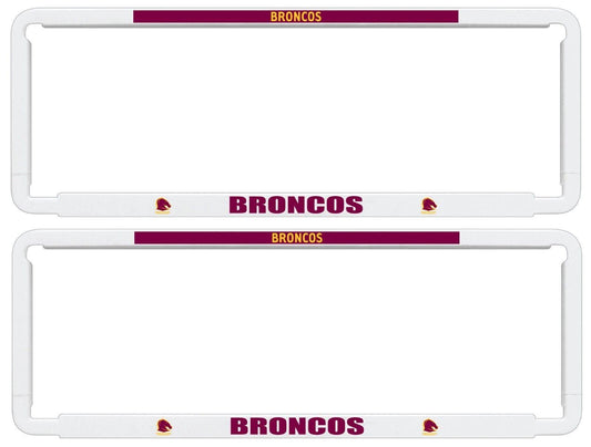 NRL Car Number Plate Frame - Set Of Two - Brisbane Broncos - Front/Back