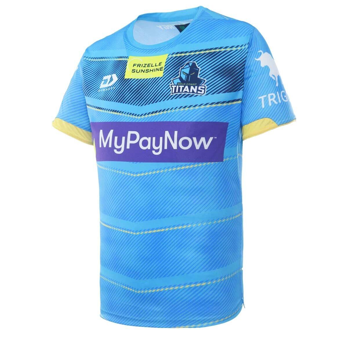 NRL 2023 Training Tee Shirt - Gold Coast Titans - Adult - CYAN - DYNASTY