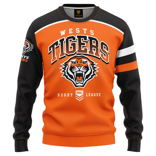 NRL Kids 40/20 Pullover - West Tigers - Infant Baby - Light Jumper