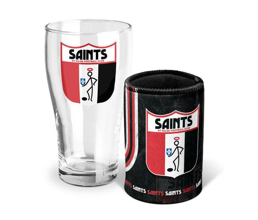 AFL Heritage Pint and Can Cooler Set - St Kilda Saints - Stubby Cooler