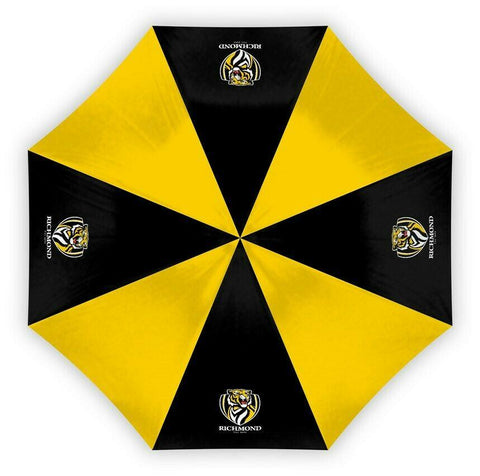 AFL Compact Umbrella - Richmond Tigers - Rain - Glovebox - 60cm Length W17cm