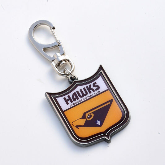 AFL Heritage Metal Key Ring - Hawthorn Hawks - Logo Keyring - Aussie Rules