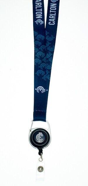 AFL Lanyard with Retractable ID Clip - Carlton Blues - TROFE