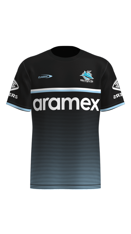 NRL 2023 Training Tee - Cronulla Sharks - Black - Rugby League - CLASSIC