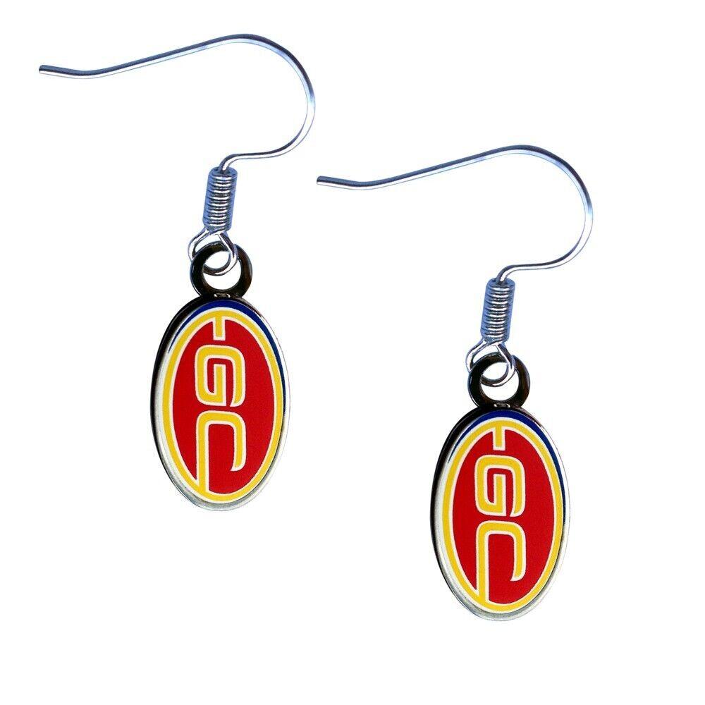 AFL Logo Metal Earrings - Gold Coast Suns - Surgical Steel - Drop Earrings