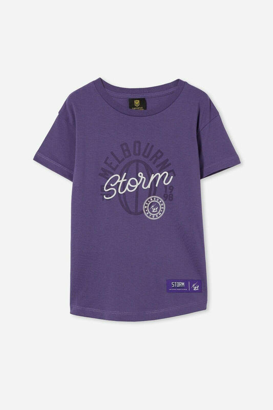 NRL Kids Puff Print Tee Shirt - Melbourne Storm - Toddler Youth T-Shirt