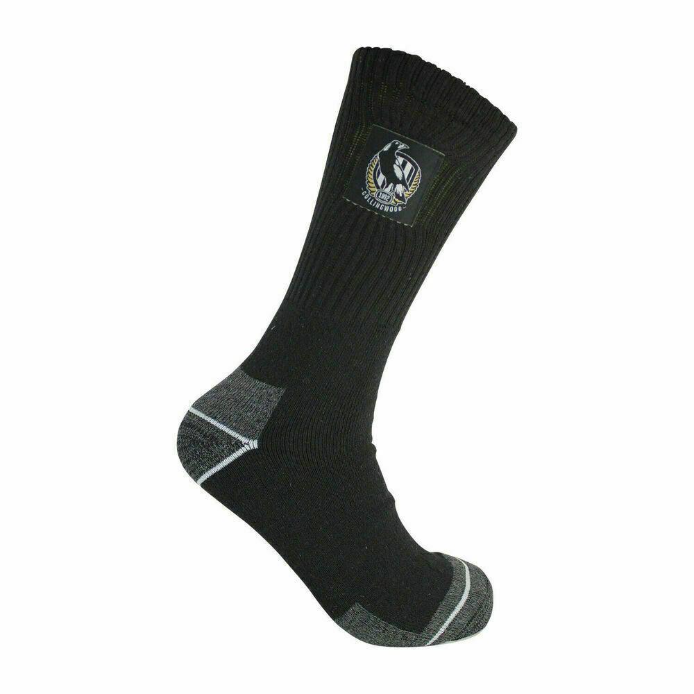 AFL Mens Work Socks Two Pack - Collingwood Magpies