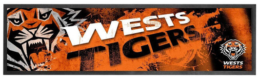 NRL Logo Bar Runner - West Tigers - Bar Mat - 25cm x 90cm